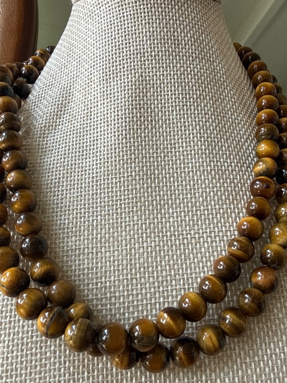 TigersEye Beaded Necklace - 32” can be layered or wrapped